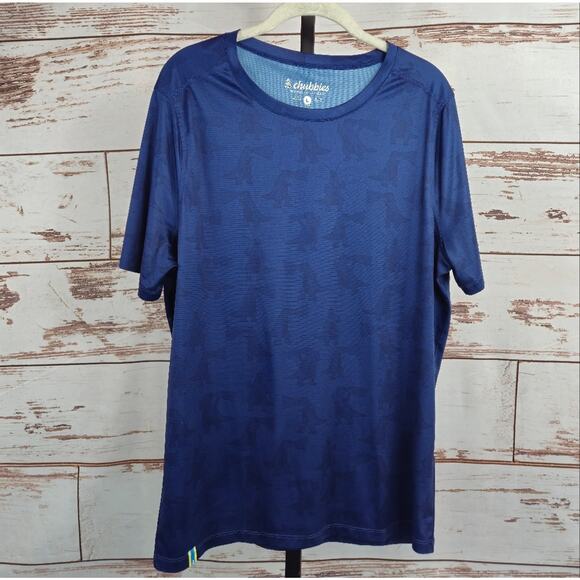 Chubbies Lightweight Performance Tee T-Shirt Dinosaur Print Blue Size Large - Picture 1 of 5